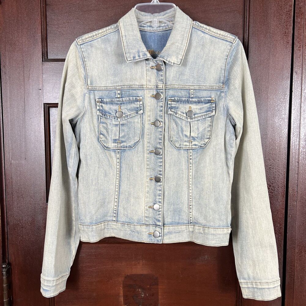 Kut from the Kloth Denim Jacket Women's Medium Blue Light Wash Stretch Trucker